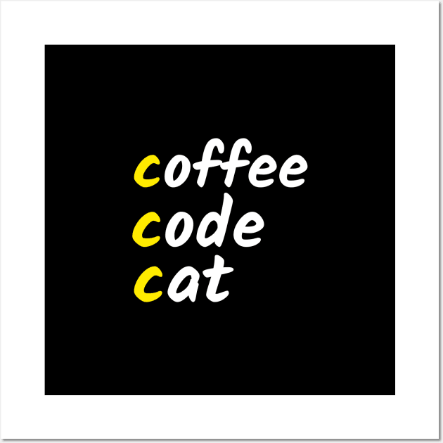 COFFEE CODE CAT Wall Art by Meow Meow Cat